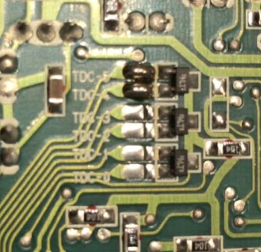 Jumper/solder pads for a BMW CM5908 radio model