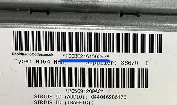 Chrysler Becker-Harman serial number example