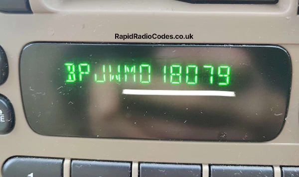 Jaguar serial number on display