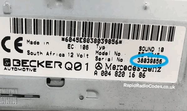Mercedes-Benz Becker serial example