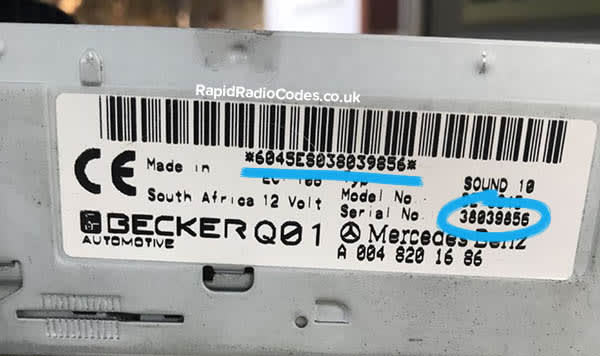 Mercedes Becker serial number