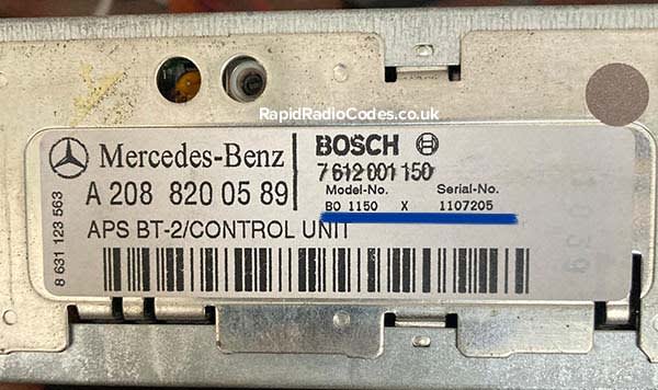 Mercedes Bosch serial number starting with BO
